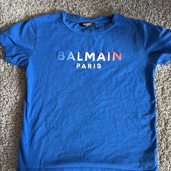 Balmain Kids Blue T-Shirt - Picture 1 of 3